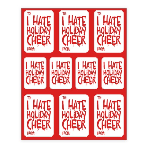 I Hate Holiday Cheer Stickers and Decal Sheet