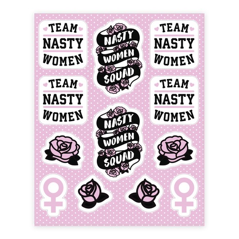 Team Nasty Women Squad Stickers and Decal Sheet
