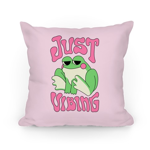 Just Vibing Groovy Frog Pillow