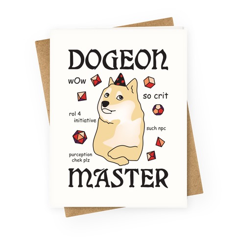 Dogeon Master Doge DM Greeting Card