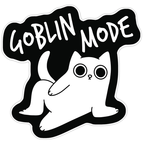 Goblin Mode Cat Die Cut Sticker