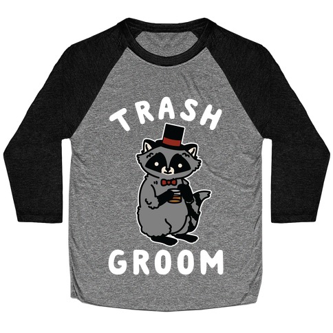 Trash Groom Raccoon Bachelor Party Baseball Tee