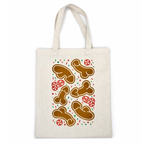 Gingerbread and Candy Cane Penises Casual Tote
