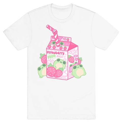 Kawaii Strawberry Frog Milk T-Shirt