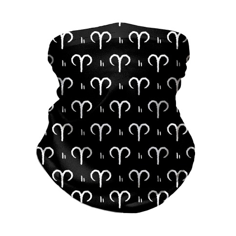 Aries Symbol Pattern Black and White Neck Gaiter