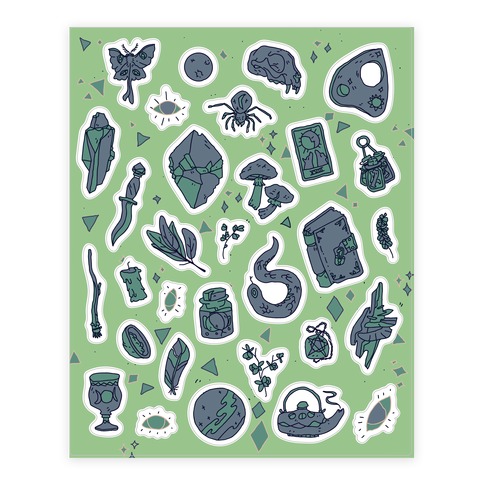 Witchy Pattern Stickers and Decal Sheet