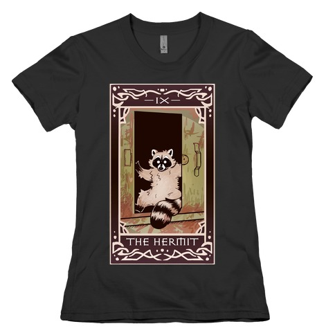 The Hermit Raccoon Tarot Card Womens T-Shirt
