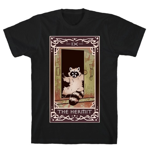 The Hermit Raccoon Tarot Card T-Shirt