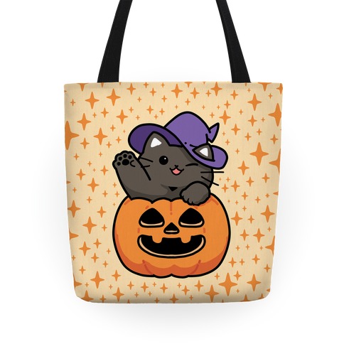 Kohl's Halloween Theme Shopping Tote Bag Ghost Pumpkins Cat