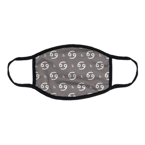 Cancer Symbol Pattern Black and White Flat Face Mask