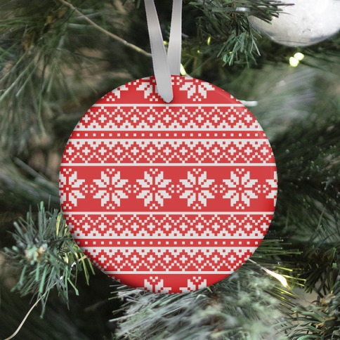 Christmas Sweater Pattern Ornament