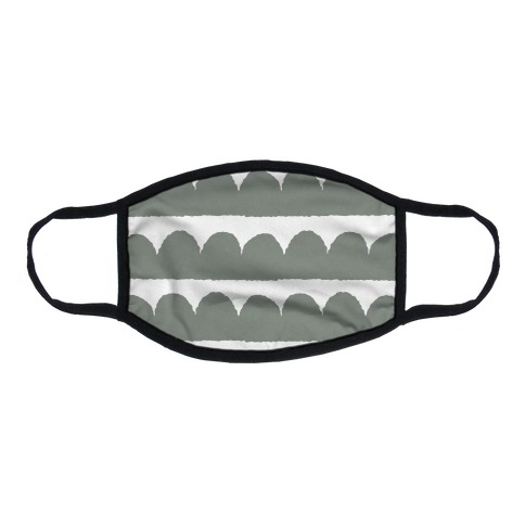 Simple Scalloped Lines Pattern Grey Flat Face Mask