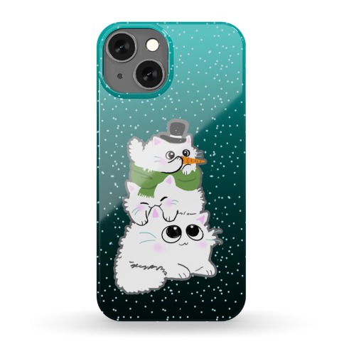 Cat Stack Snowman Phone Case