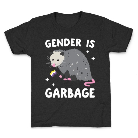Gender Is Garbage Non-binary Opossum Kids T-Shirt