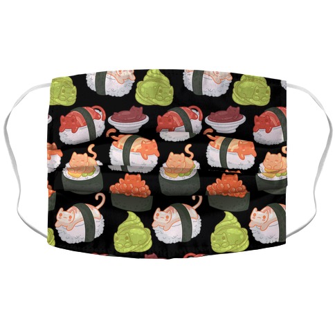 Sushi Cats Pattern Accordion Face Mask