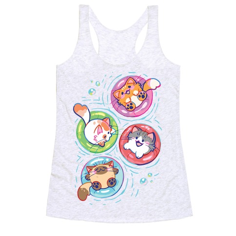 Pool Party Cats Racerback Tank Top