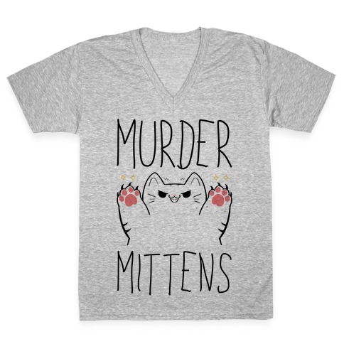 Murder Mittens V-Neck Tee Shirt