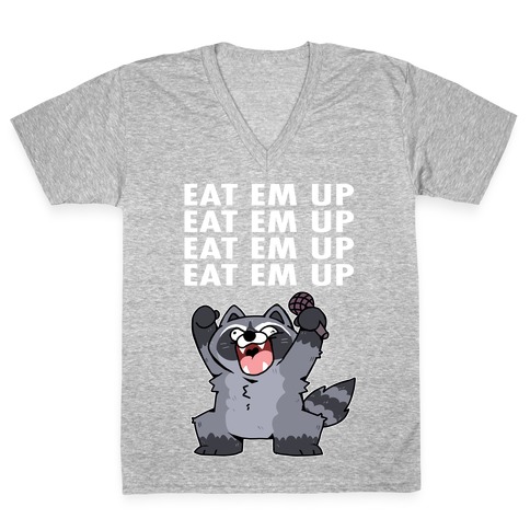 Misery x CPR x Eat Em Up, Eat Em Up Raccoon V-Neck Tee Shirt