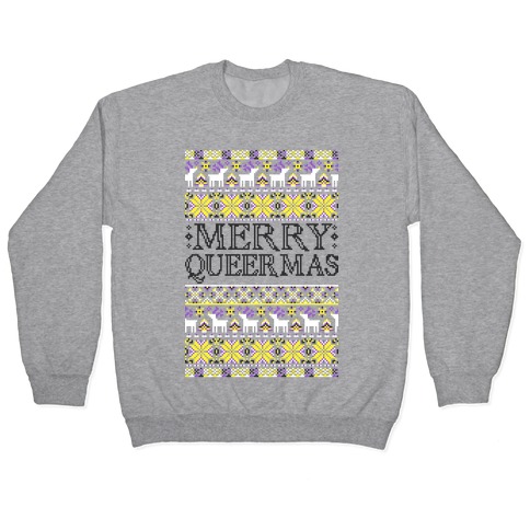 Merry Queermas Nonbinary Pride Christmas Sweater Pullover