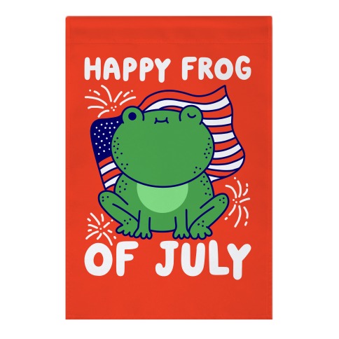 Happy Frog of July Garden Flag