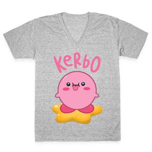 Kerbo Derpy Kirby V-Neck Tee Shirt