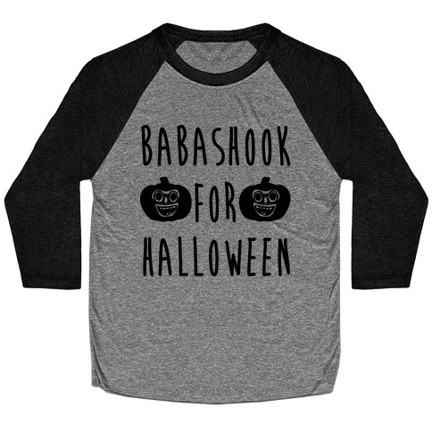 Babashook For Halloween Parody White Print Baseball Tee