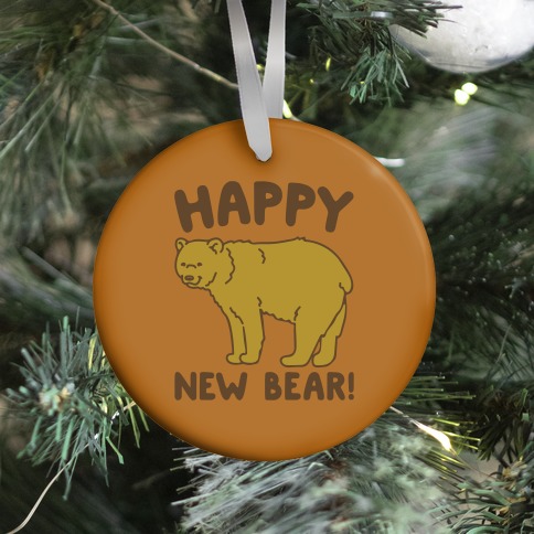 Happy New Bear Ornament