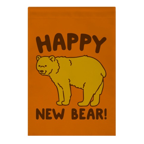 Happy New Bear Garden Flag