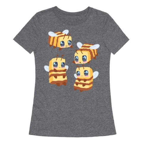 Cute Cubic Bee Pattern Womens T-Shirt