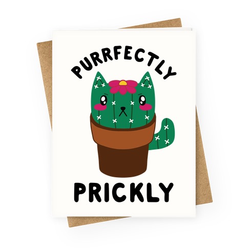 Purrfectly Prickly Greeting Card