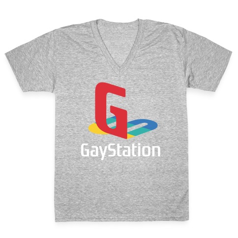 Gay Station V-Neck Tee Shirt