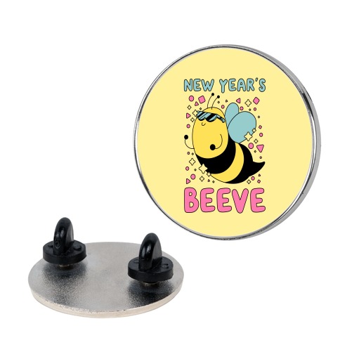 New Year's Beeve (New Year's Party Bee) Pin
