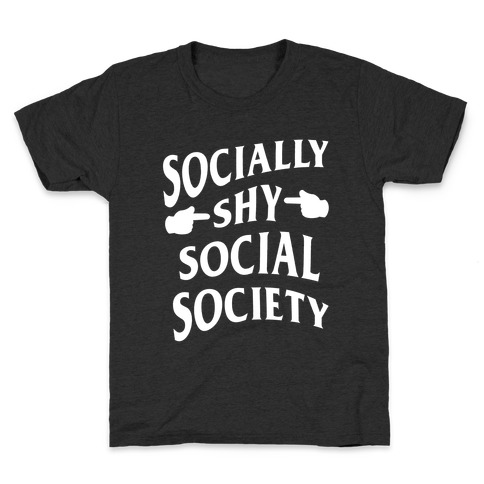 Socially Shy Social Society (white) Kids T-Shirt