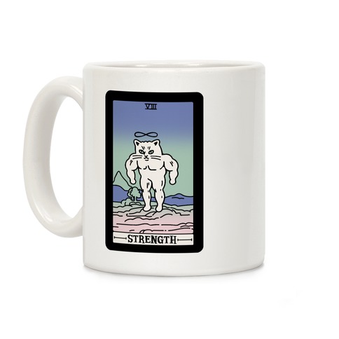 Strength Cat Meme Tarot Card Coffee Mug