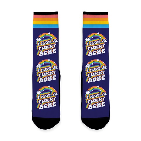 I Have A Tummy Ache Rainbow Sock