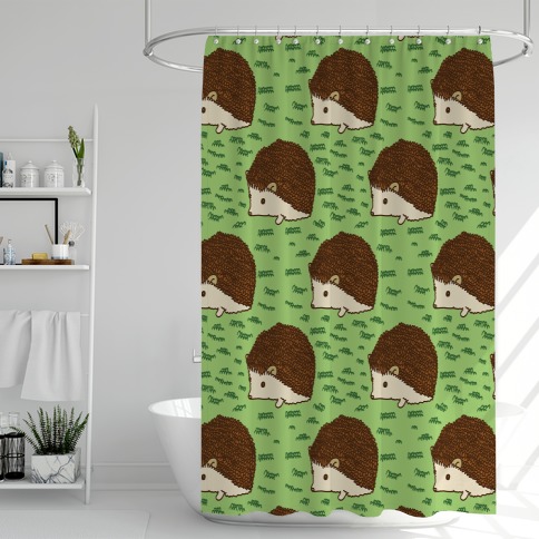 Cute Hedgehog Pattern Shower Curtain