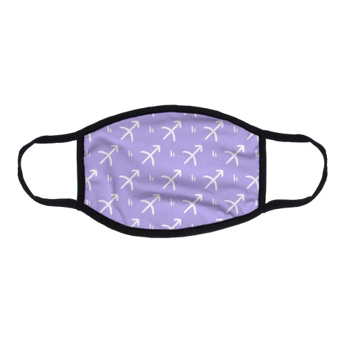 Sagittarius Symbol Pattern Purple Flat Face Mask