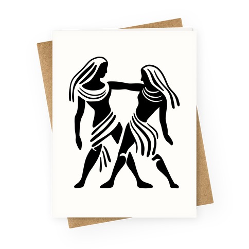 Zodiacs Of The Hidden Temple - Gemini Twins Greeting Card