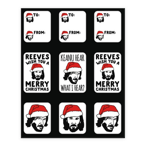 Reeves Wish You A Merry Christmas Gift Tag Sticker Sheet Stickers and Decal Sheet