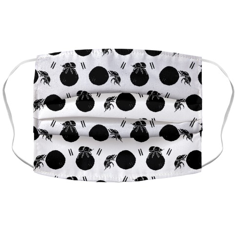 Dung Beetle Pattern White Accordion Face Mask