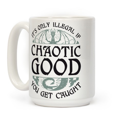 Great Gift Idea for Nerds and Geeks DnD Alignment Chaotic #1 Black Coffee Mugs Set of 4