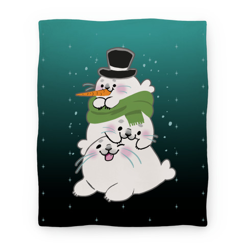 Seal Stack Snowman Blanket