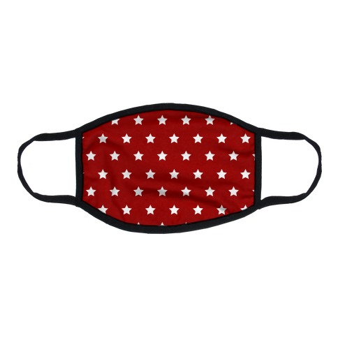 Red White Stars Flat Face Mask