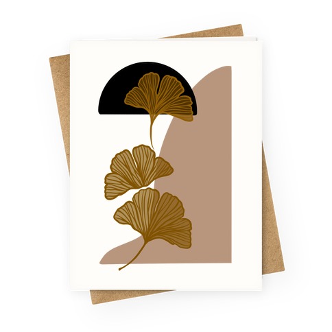 Minimalist Ginkgo Leaf Illustration Greeting Card