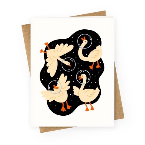 Geese In Space Greeting Card