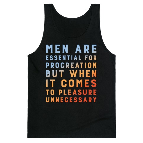 Men Aren't Necessary Quote White Print Tank Top