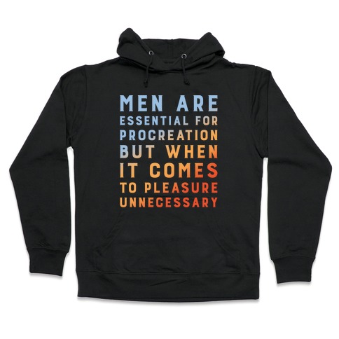 Men Aren't Necessary Quote White Print Hooded Sweatshirt