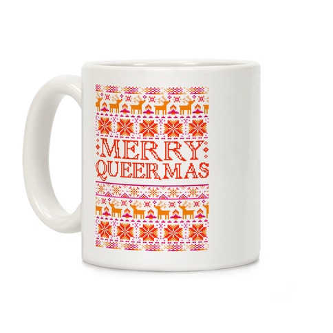 Merry Queermas Lesbian Pride Christmas Sweater Coffee Mug
