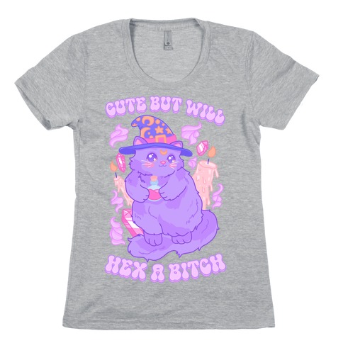 Cute But Will Hex a Bitch Cat Womens T-Shirt