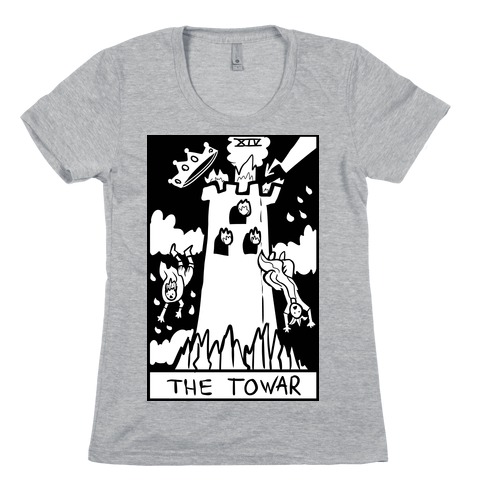 Badly Drawn Tarots: The Tower Womens T-Shirt